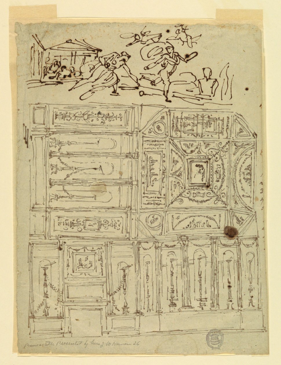 Tegning, Atalanta og Hippomenes, ca. 1800 af Felice Giani