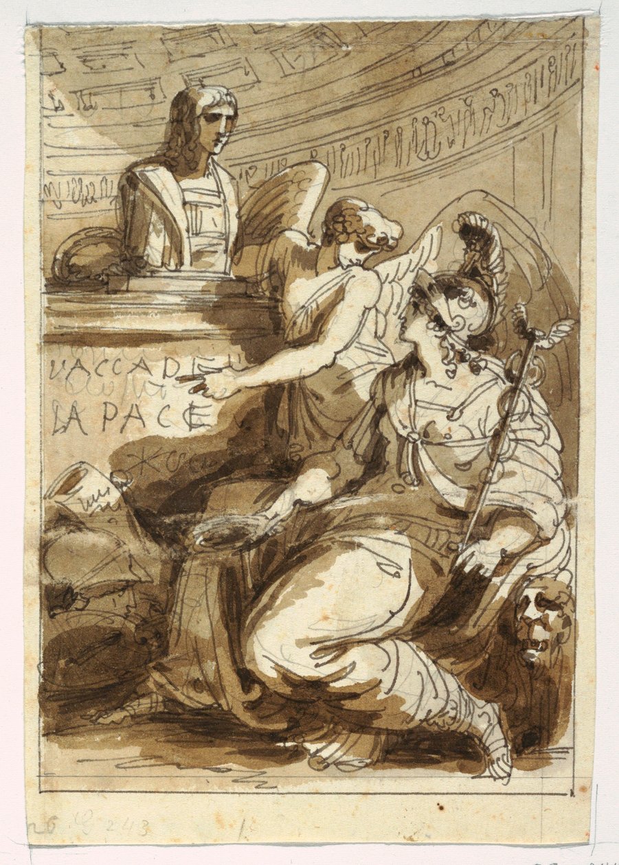 Tegning, Monument til et Accademia della Pace, 1810-20 af Felice Giani