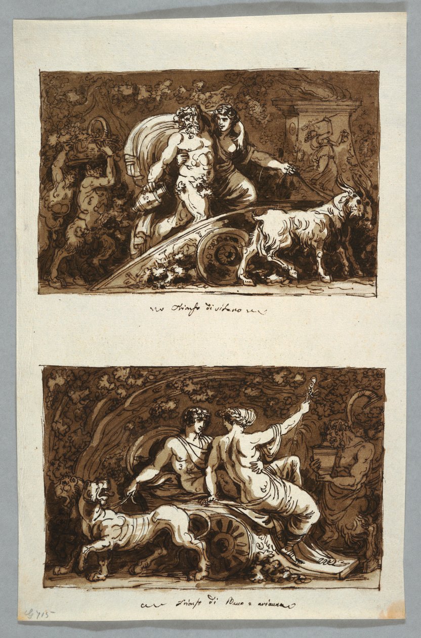 Tegning, ark fra en skitsebog: Silenus