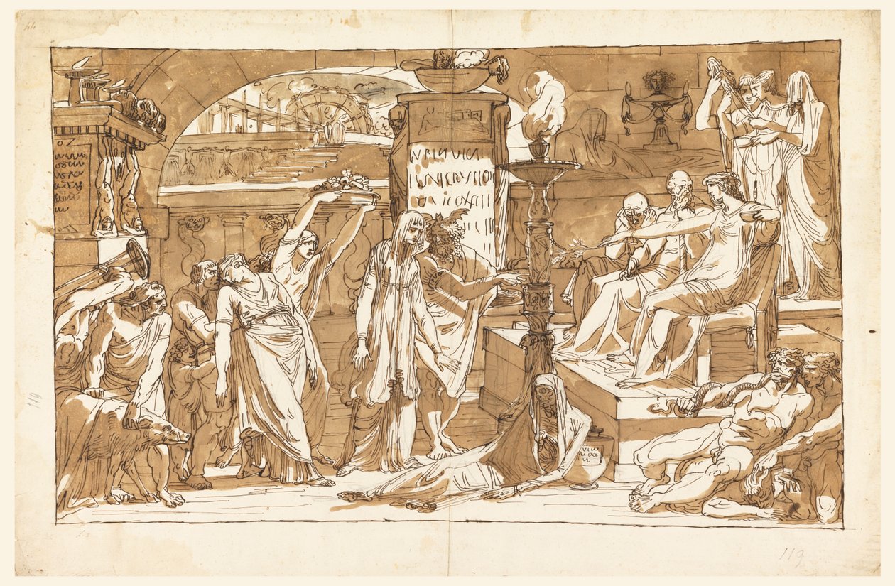 Hades; Persephone in the Underworld (Offering til Proserpine) af Felice Giani