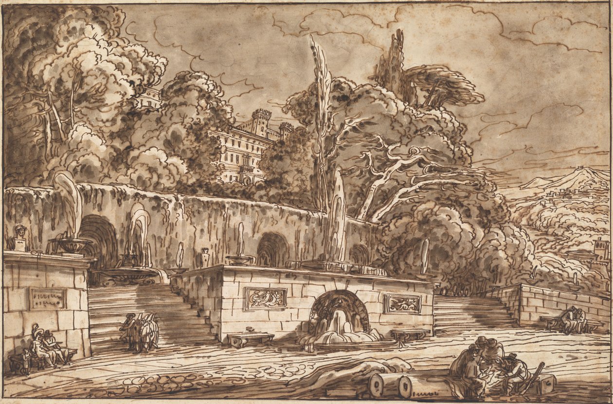 Landskabscapriccio med Villa d