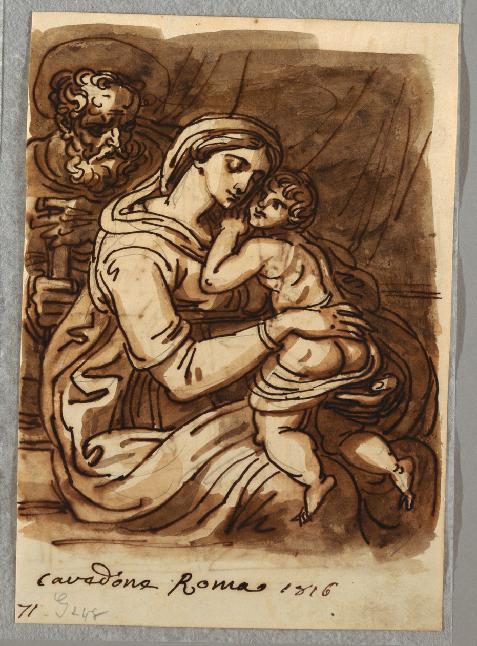 Madonna og barn med St. Joseph af Felice Giani