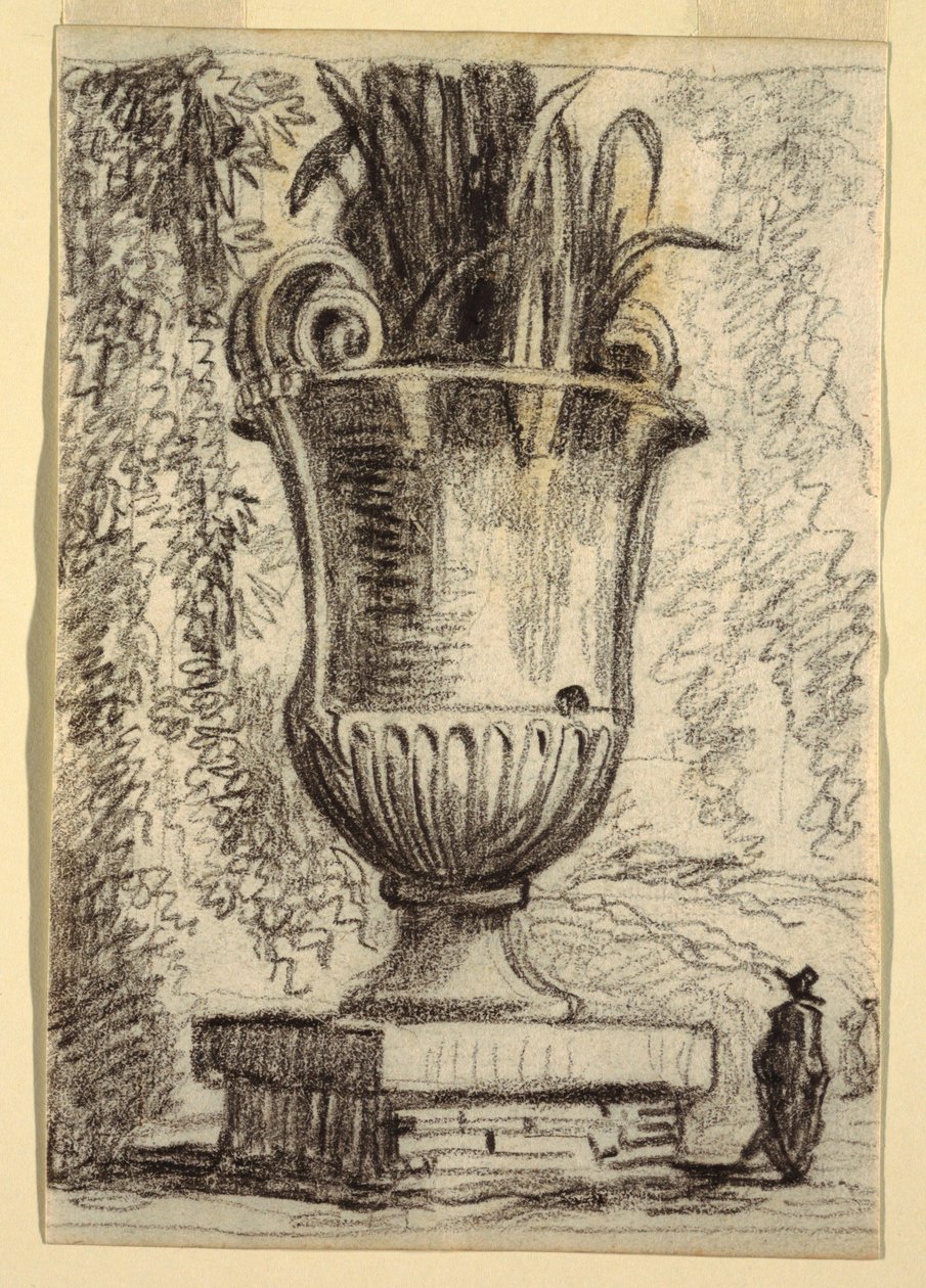 Monumental vase i en park af Felice Giani