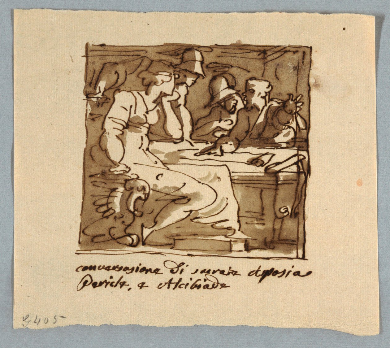 Sokrates, Perikles, Alcibiades, Aspasia i diskussion af Felice Giani