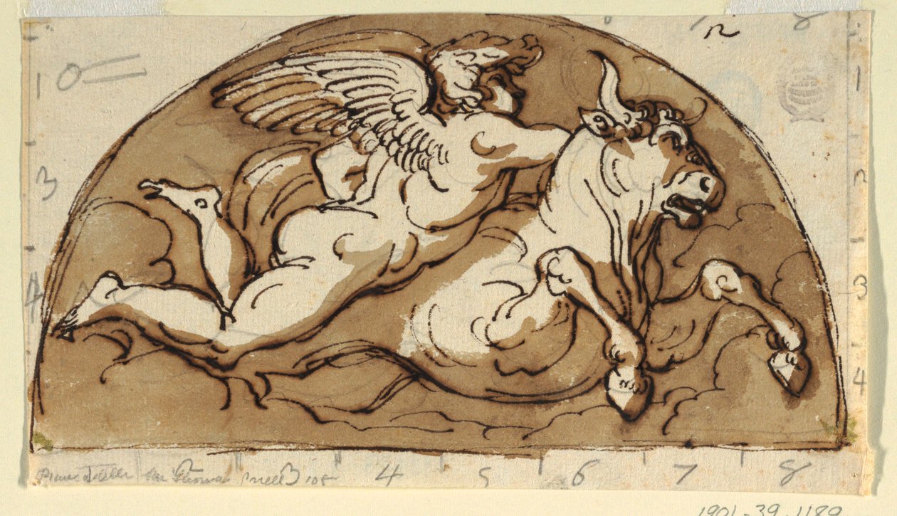 Tarus, Lunette til loft, Octagonal Room, Palazzo Milzetti, Faenza af Felice Giani
