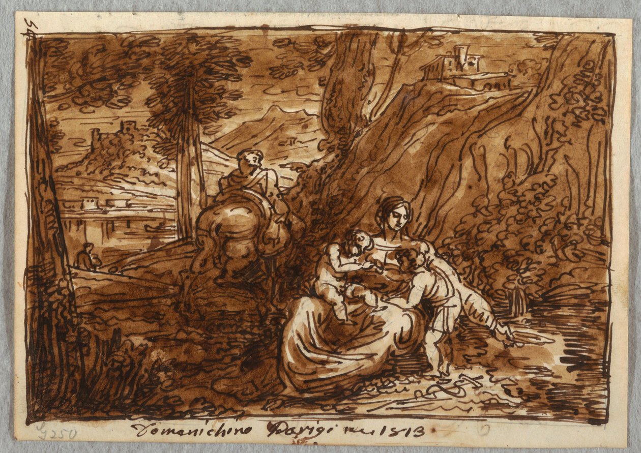 Flugten til Egypten, efter Domenichino af Felice Giani