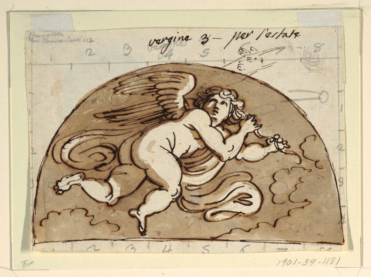 Jomfruen, Lunette til loftet, Octagonal Room, Palazzo Milzetti, Faenza af Felice Giani