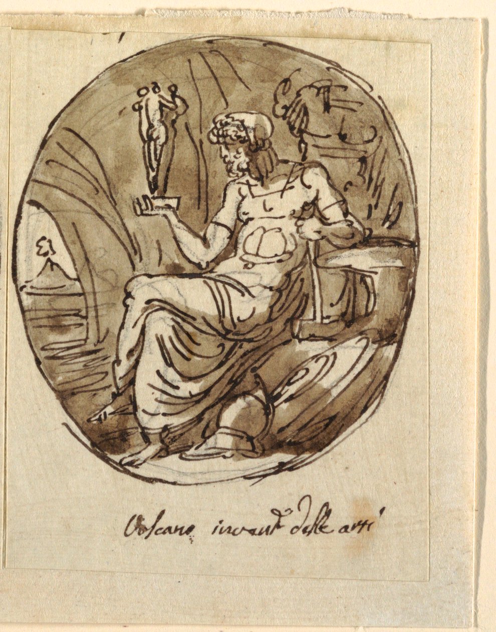 Vulcan, Design til hvælvet loft, Sala dei Legislatori, Palazzo Conti-Sinibaldi, Faenza af Felice Giani