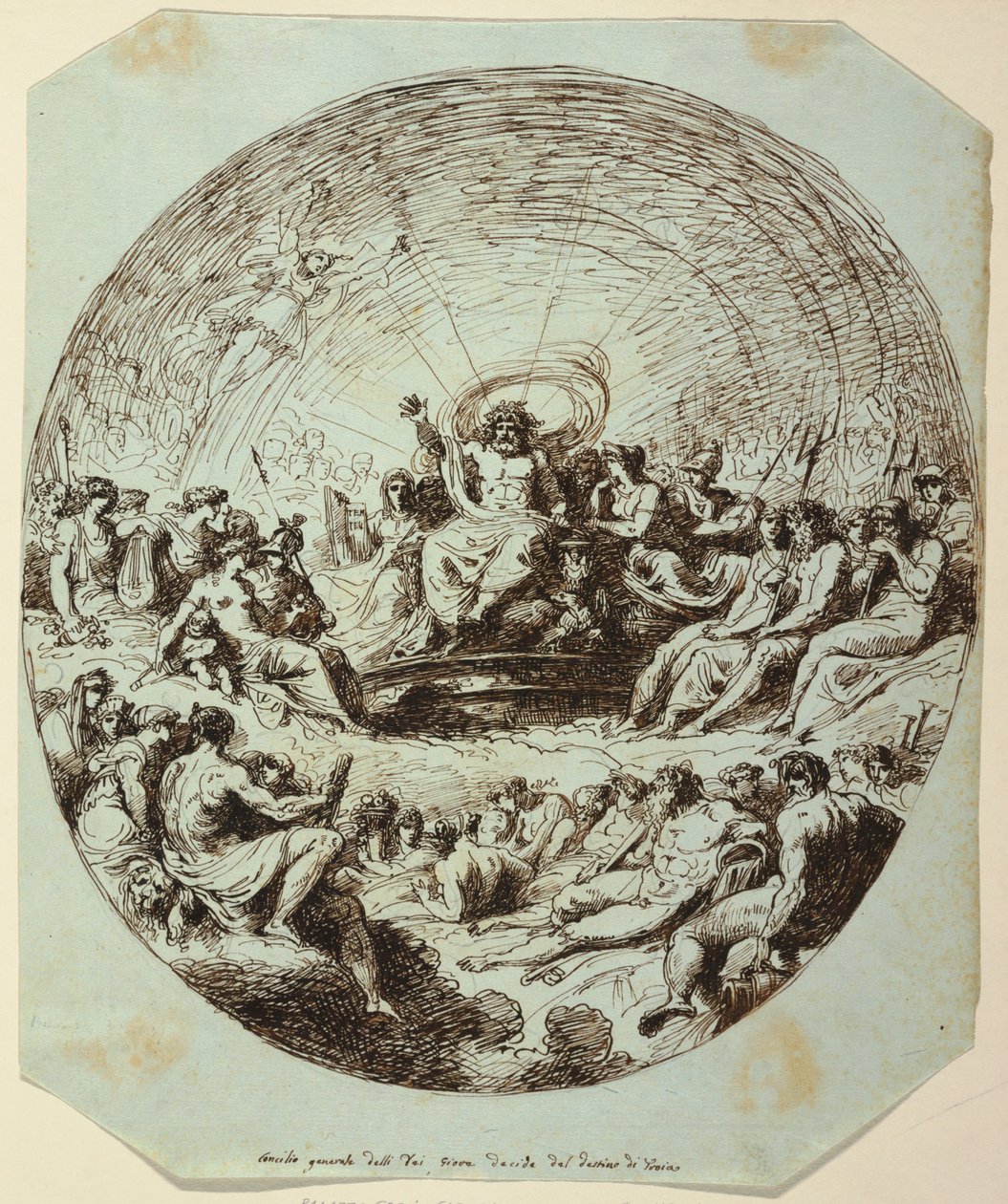 Zeus beslutter sig for Trojas skæbne, Palazzo Gessi, Faenza af Felice Giani
