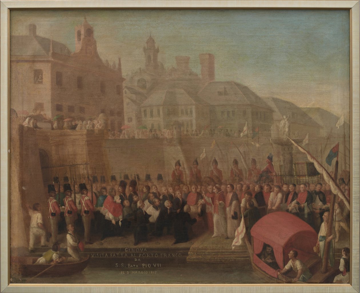 Genova. Besøg i frihavnen af pave Pius VII den 5. maj 1815. af Felice Guascone