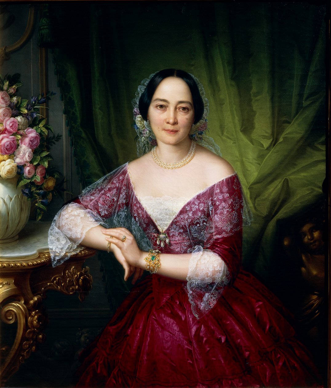 Portræt af Anne Opulich af Felice Schiavoni, olie på lærred af Felice Schiavoni