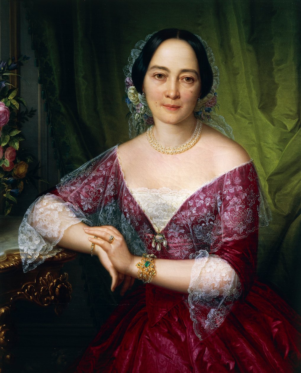 Portræt af Anne Opulich af Felice Schiavoni, olie på lærred af Felice Schiavoni