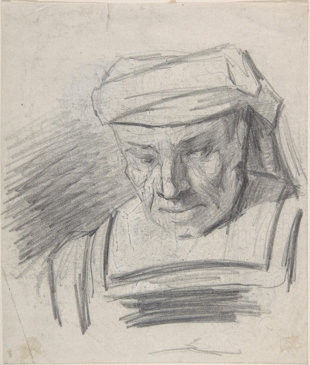 Hoved af en figur med turban af Félicien Rops