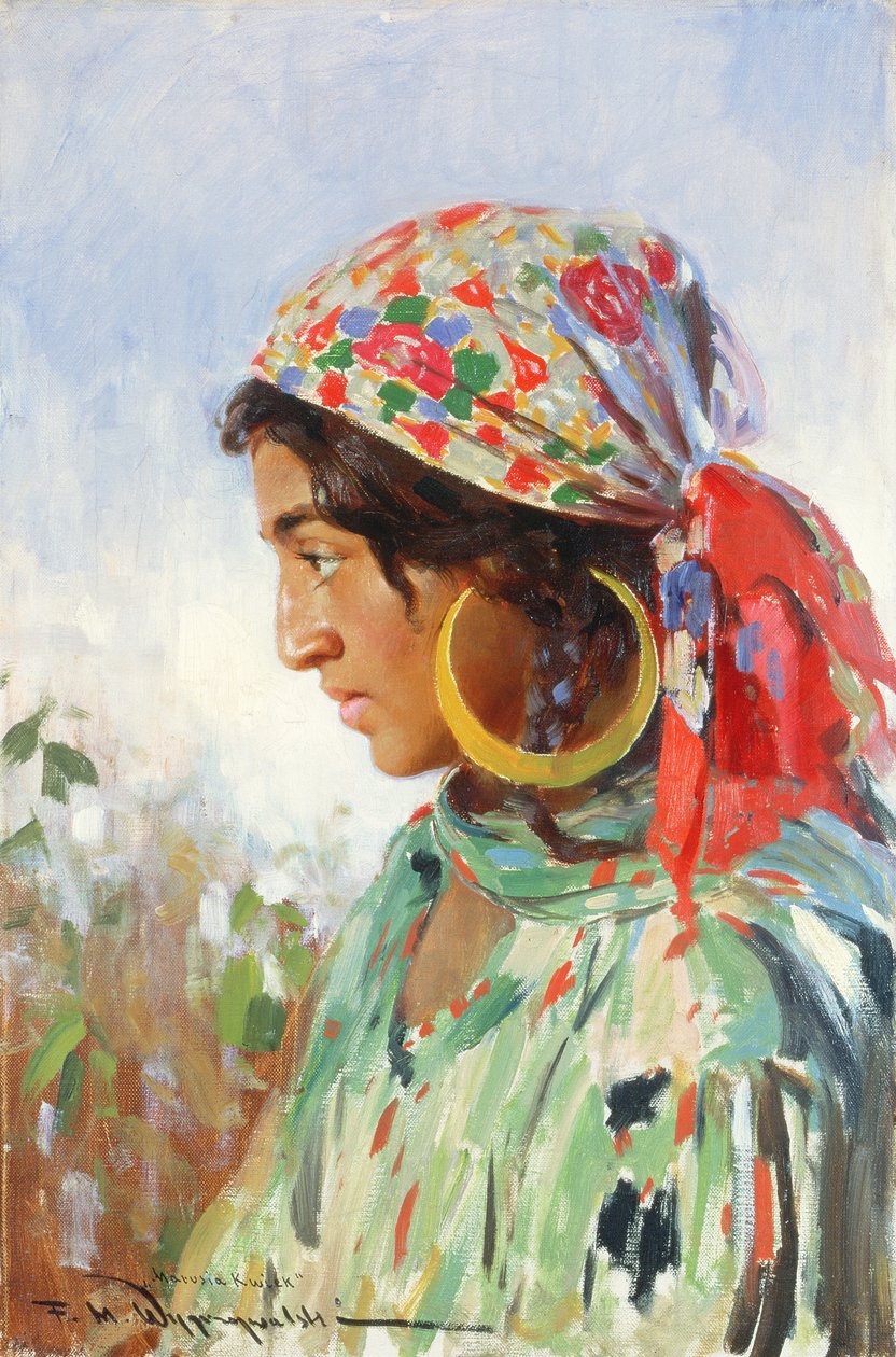 Zigeunerpige, Marusia Kwiek, ca.1920 af Feliks Michal Wygrzywalski