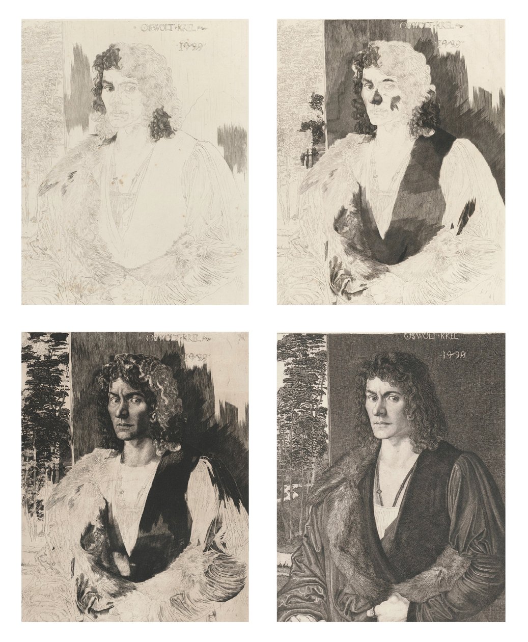 Portræt af Oswald Krell af Feliks Stanisław Jasiński