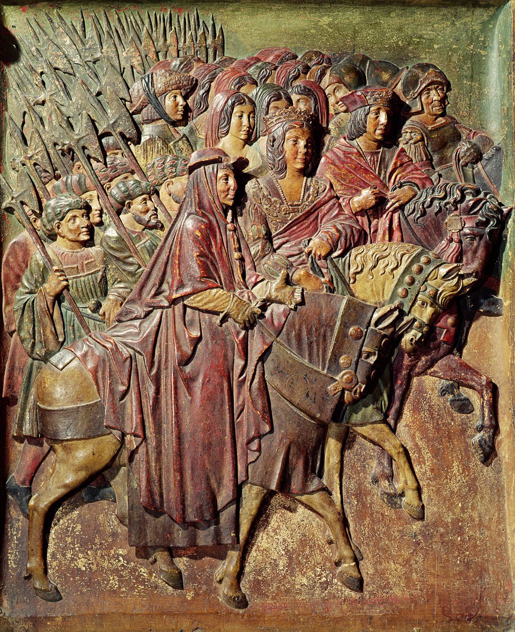 Relief, der viser indgangen til kong Ferdinand II (1452-1516) af Aragon og dronning Isabella I (1451-1504) af Castilien i Granada (træ) af Felipe Bigarny or Vigarny