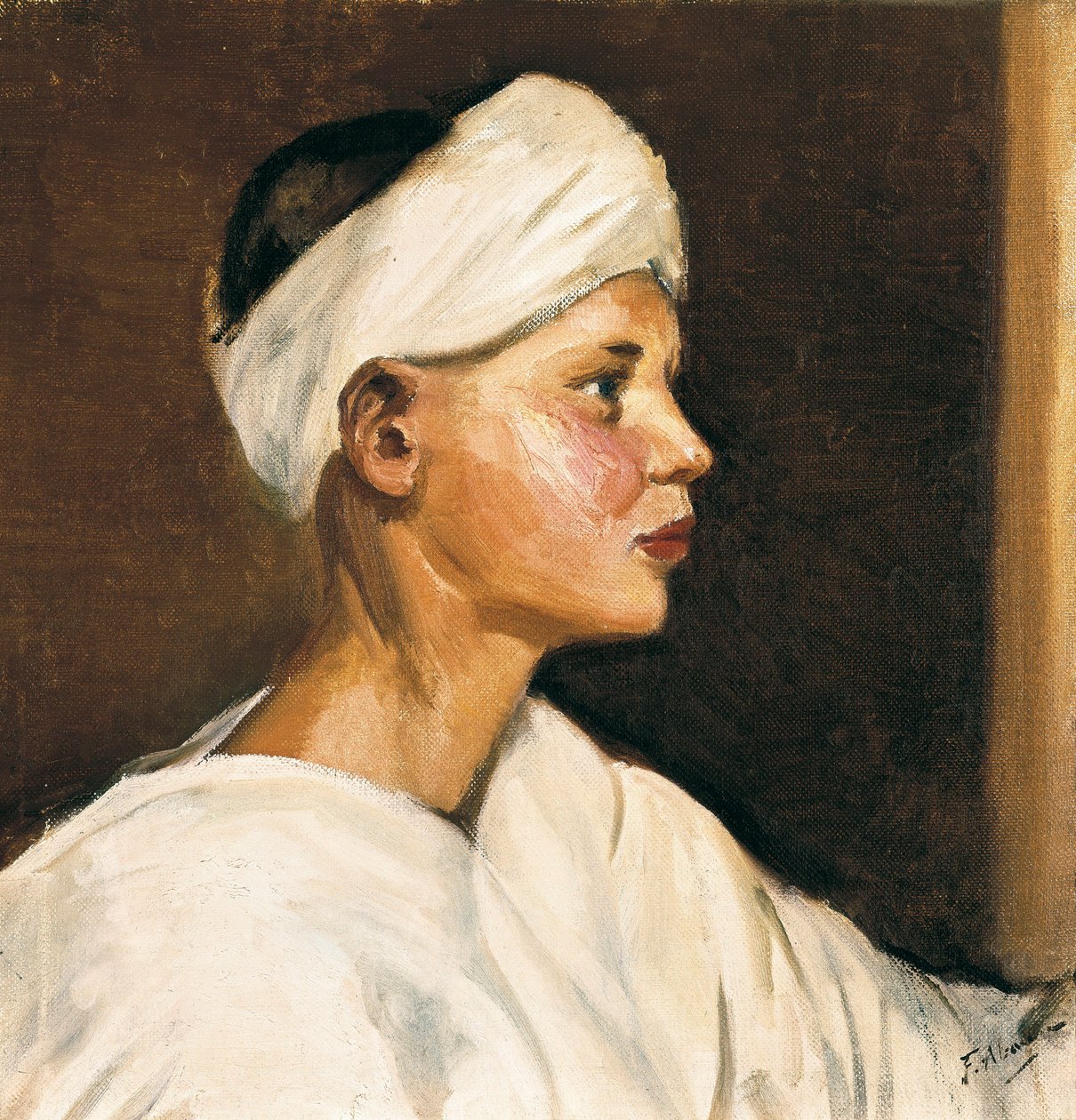 Hovedet af en ung hede (olie på lærred, første halvdel af det 20. århundrede) af Felipe Abarzuza y Rodriguez de Arias