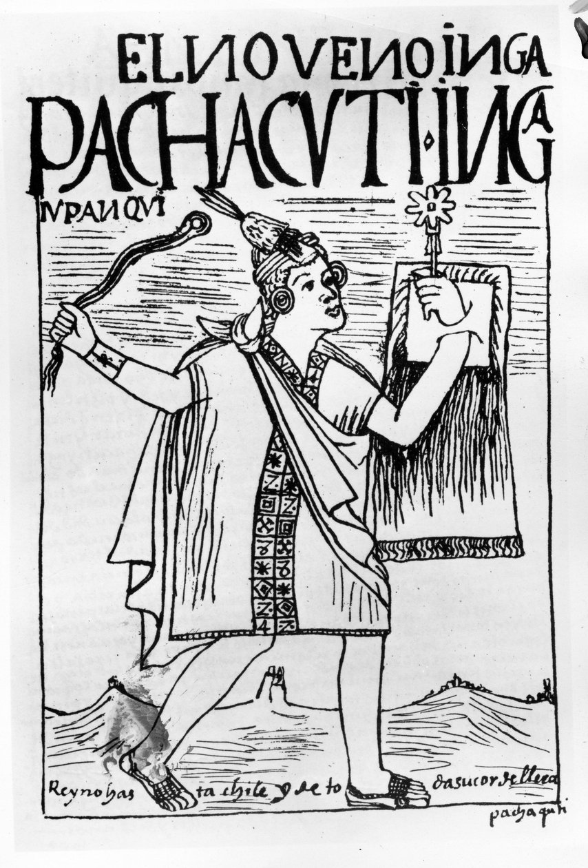 Pachacuti Inca, den niende Sapa Inca af Felipe Huaman Poma de Ayala