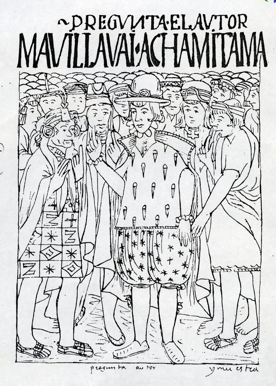 Poma de Ayala spørger om det gamle Perus historie af Felipe Huaman Poma de Ayala