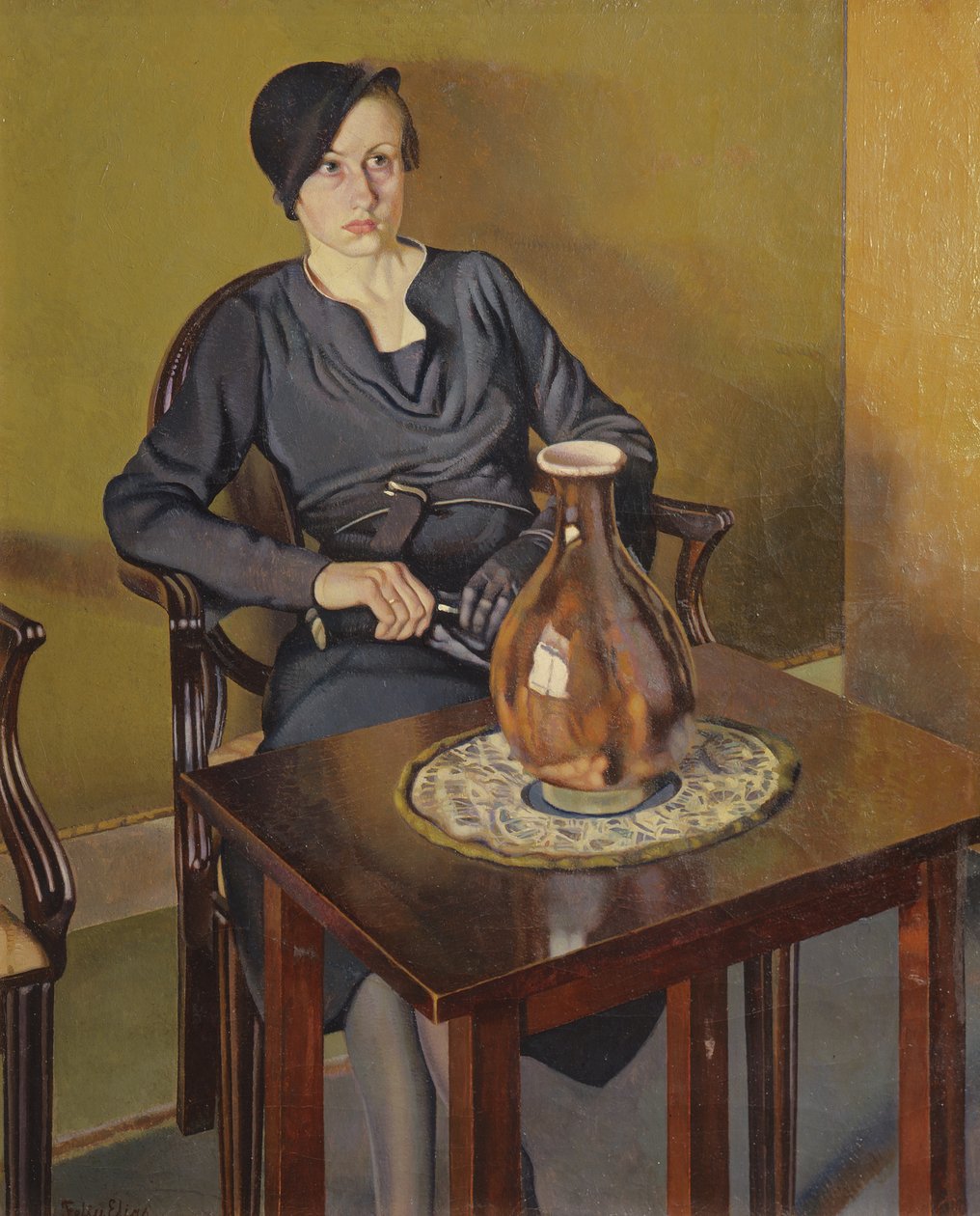 Kvinde med en vase, ca. 1929 (olie på lærred) af Feliu Elias Bracons