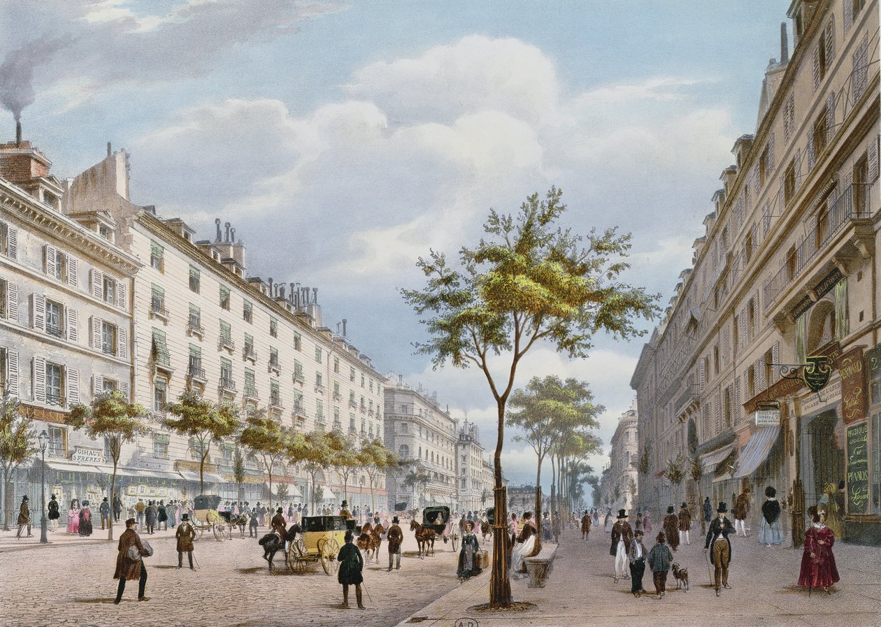 Boulevard des Italiens, ca. 1840 af Felix Benoist