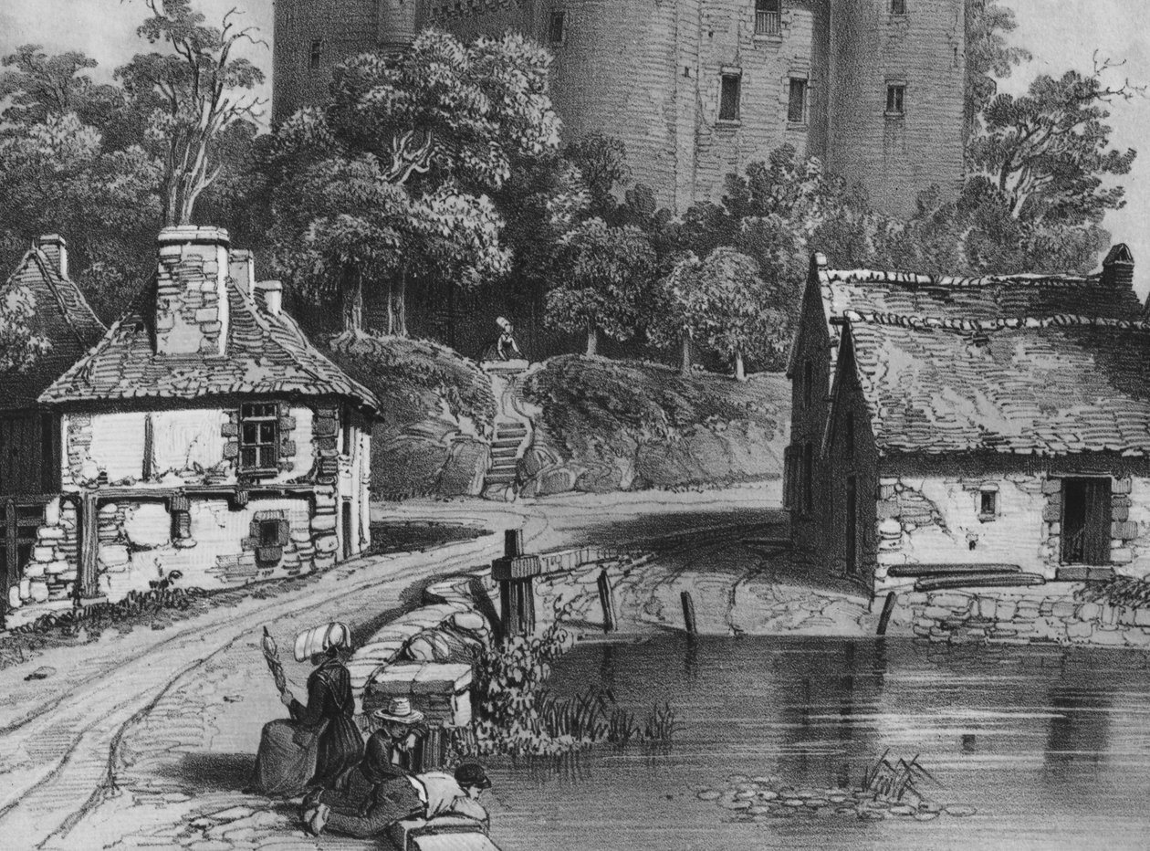 Slottet i Combourg (detalje) (se også 382376) af Felix Benoist