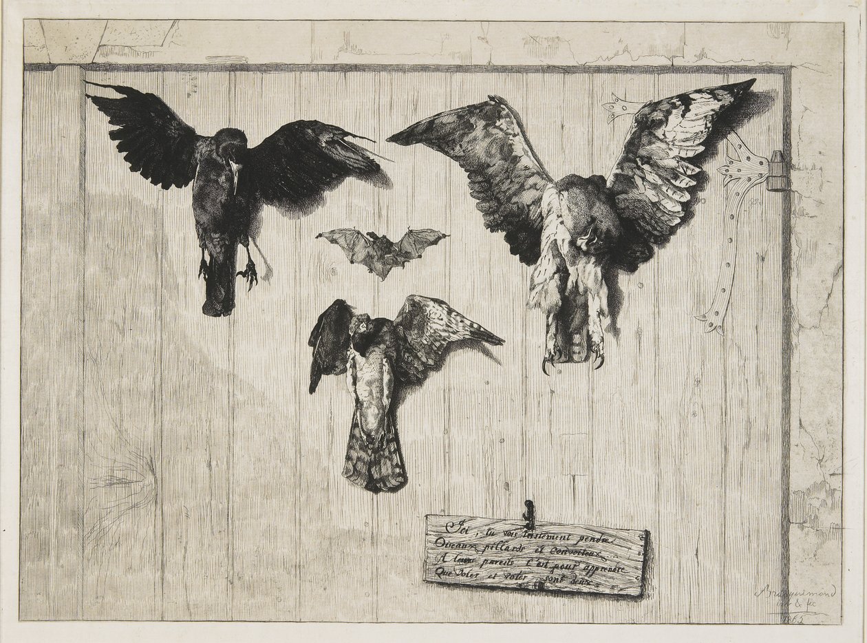 Den øverste del af et dørpanel, 1852-1865 af Felix Bracquemond