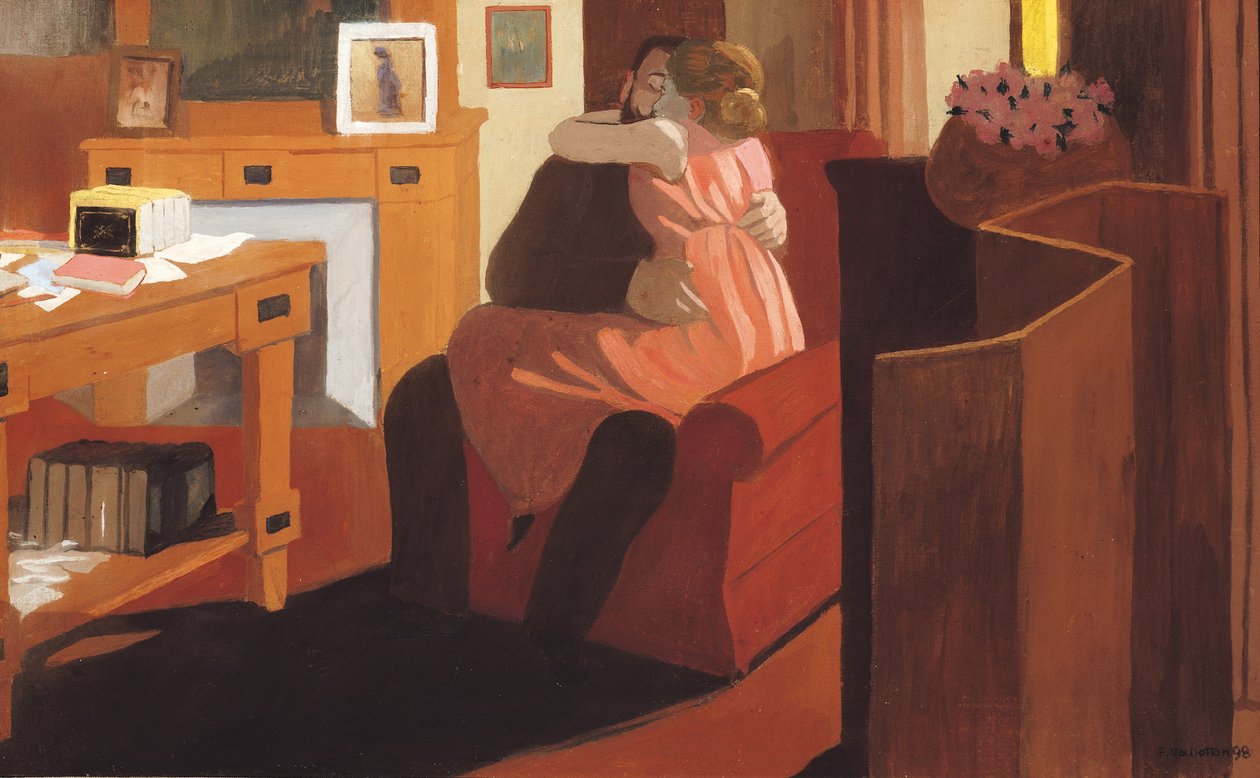 Intimitet, par i et indre med en skillevæg, 1898 af Felix Edouard Vallotton