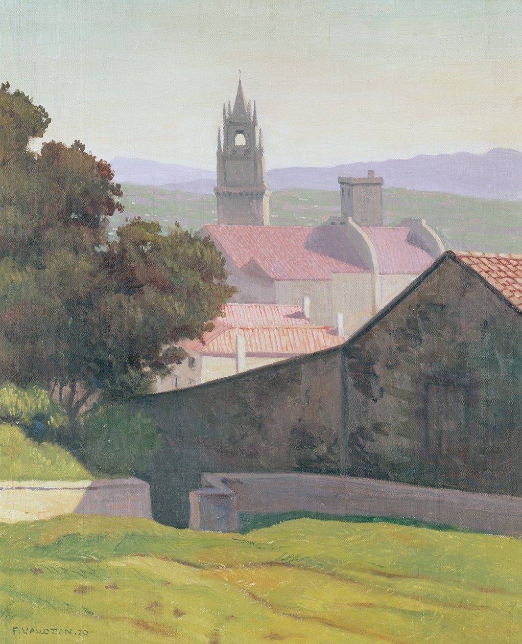 Landskab med kirke, 1920 af Felix Edouard Vallotton