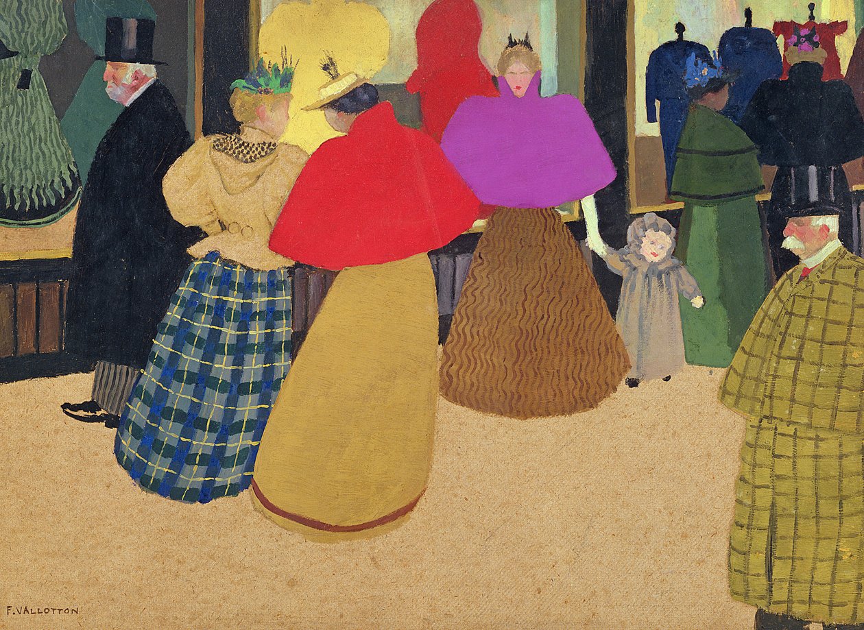 "Les Passants" eller "Gadescene", 1895 (maling på karton) af Felix Edouard Vallotton