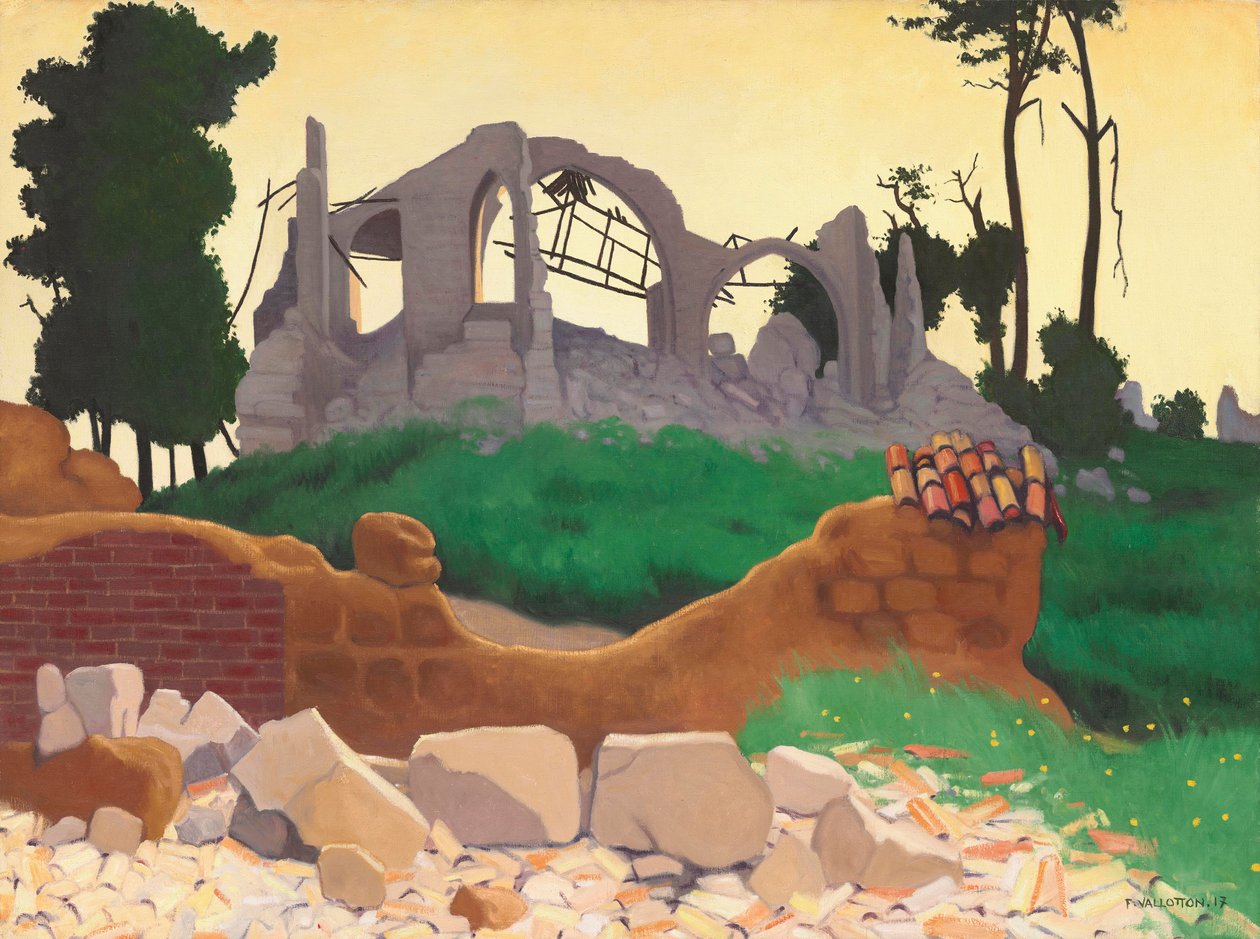 Souains kirke, 1917 af Felix Edouard Vallotton