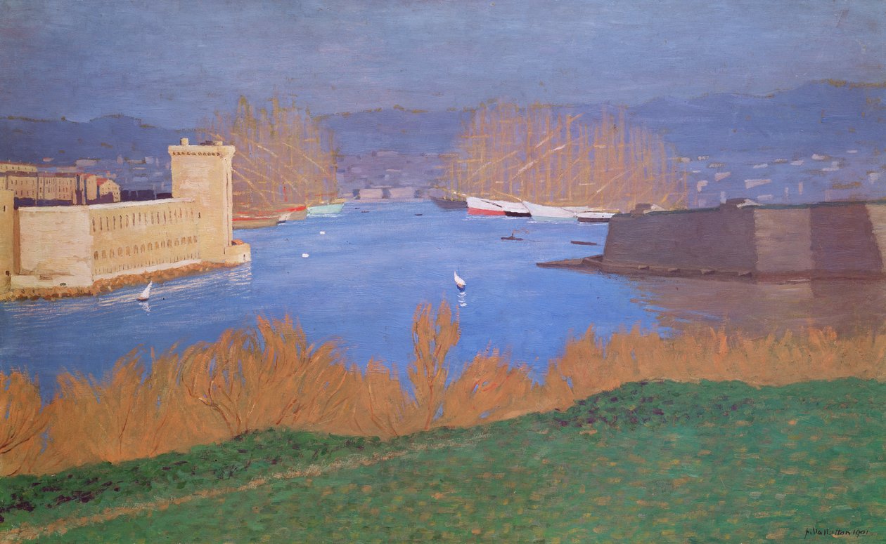 Havnen i Marseille, 1901 af Felix Edouard Vallotton