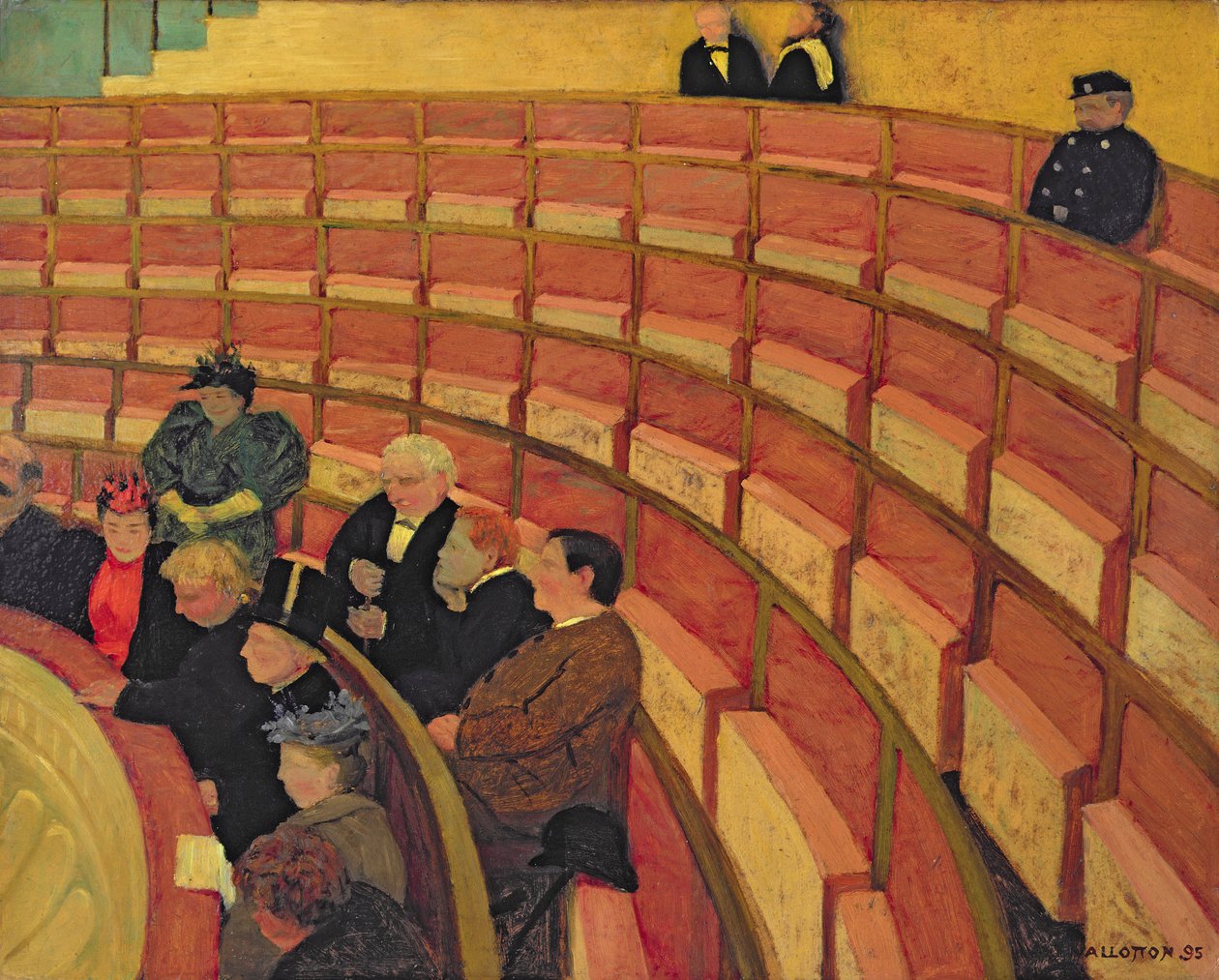The Upper Circle ved Theatre du Chatelet, 1895 af Felix Edouard Vallotton