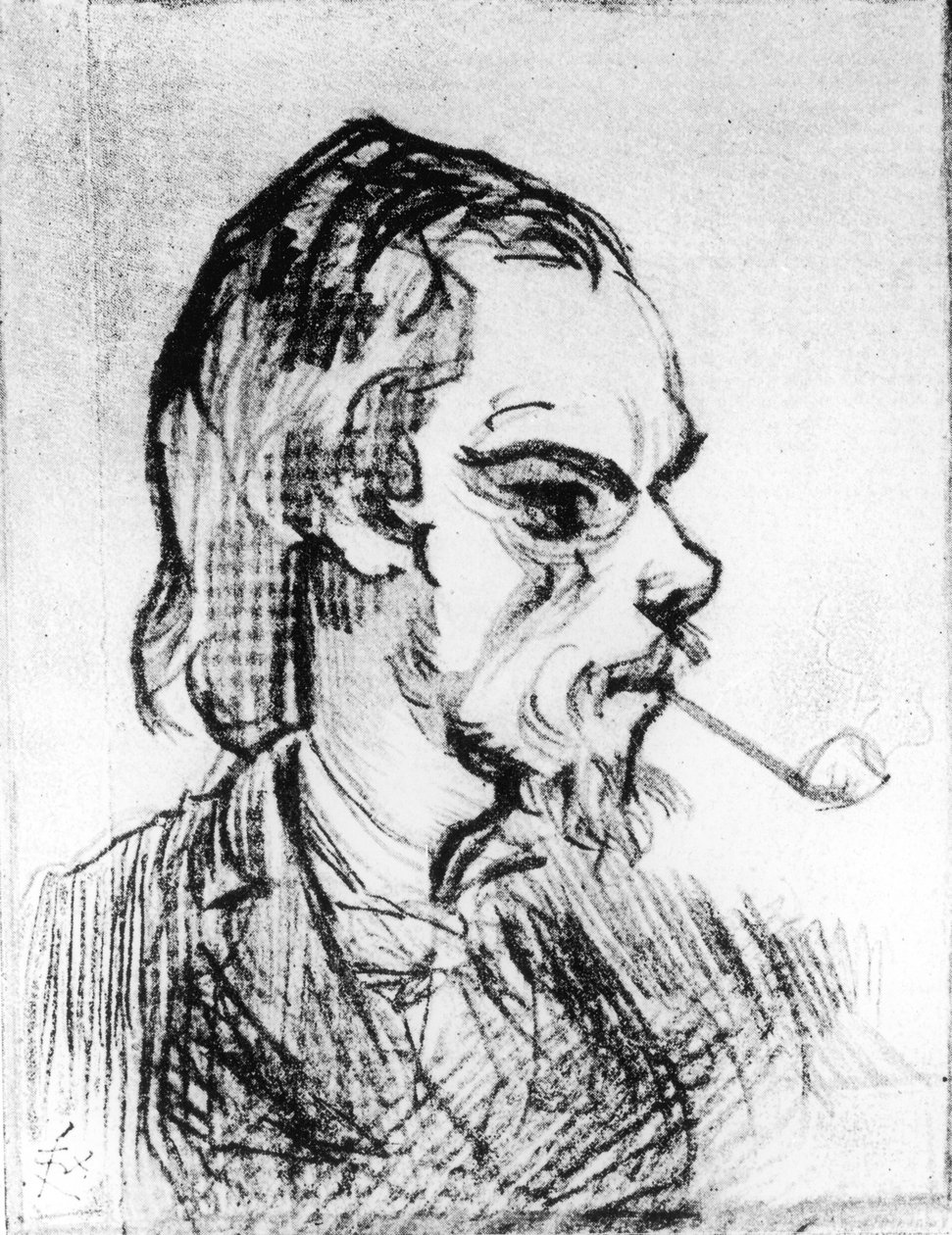 Portræt af Paul Verlaine i en alder af 25 år, 1869 (trækul) af Felix Regamey