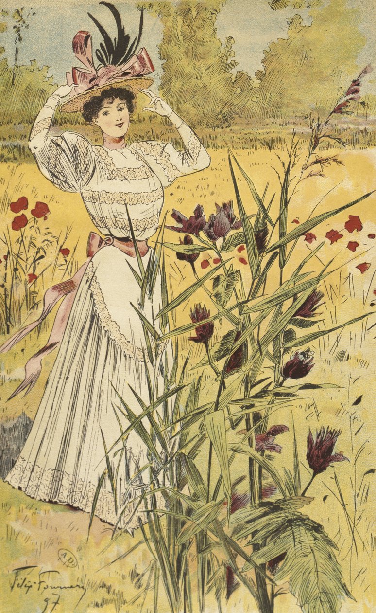 Modeplade, på landet, illustration fra 
