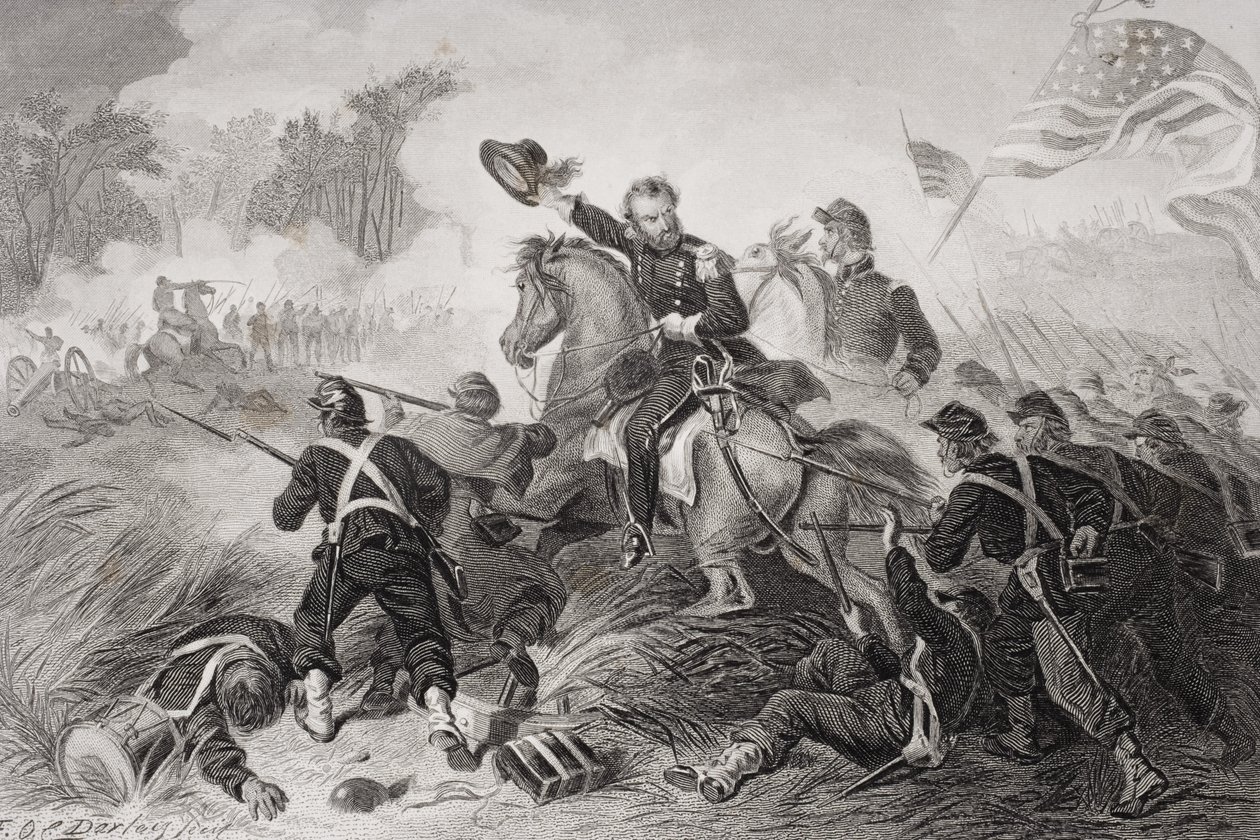 General Lyons (1818-61) angreb ved slaget ved Wilson