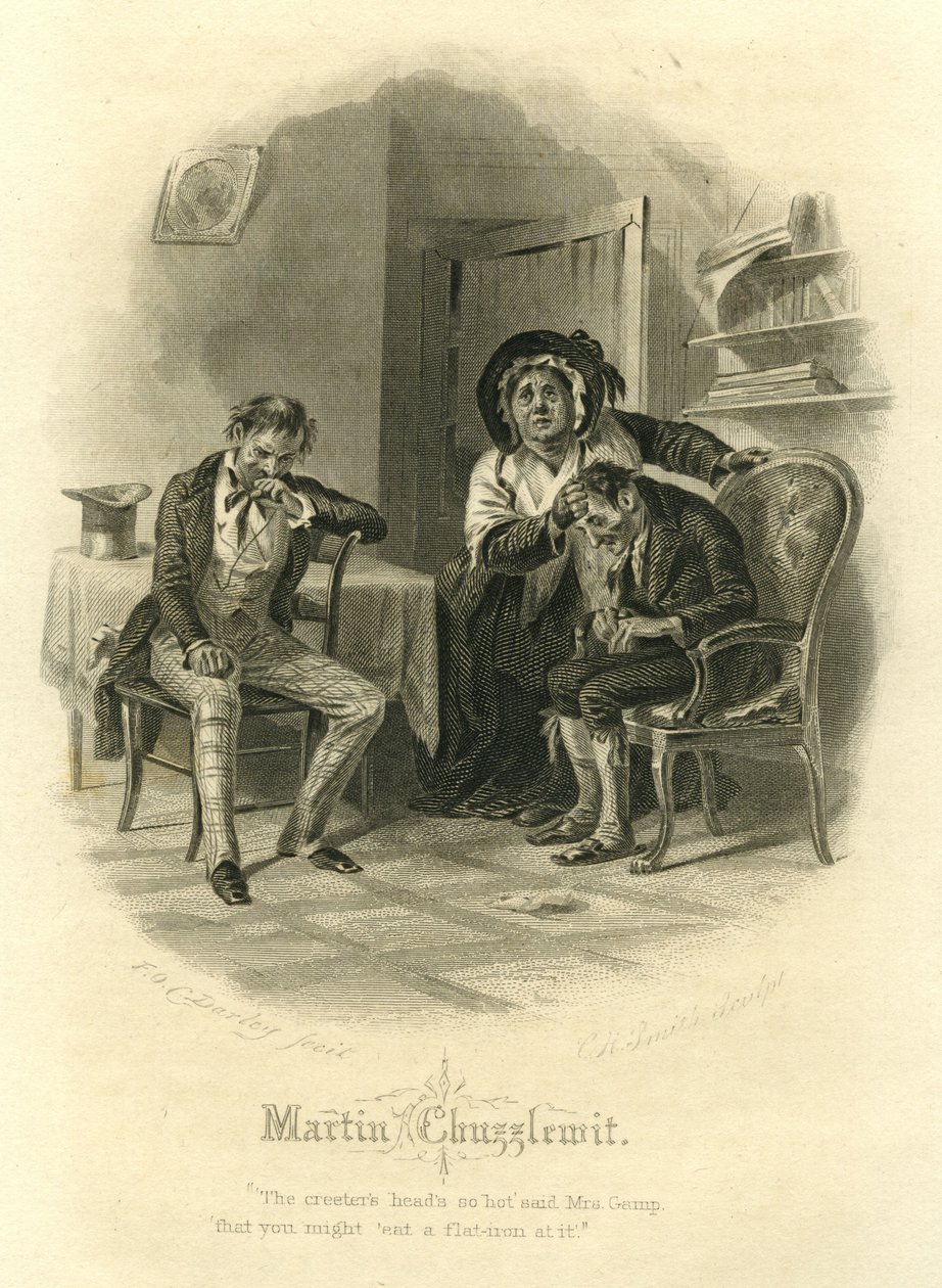 Martin Chuzzlewit: Mrs Gamp, indgraveret af C.H. Smith, 1866 af Felix Octavius Carr Darley