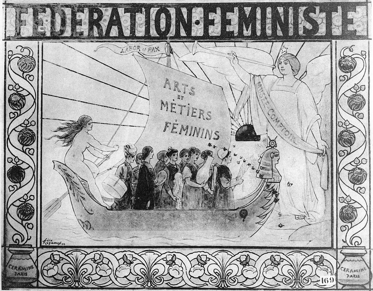 Plakat, der reklamerer for Feminist Federation, trykt af Ceramine, Paris, 1902 af Felix Regamey