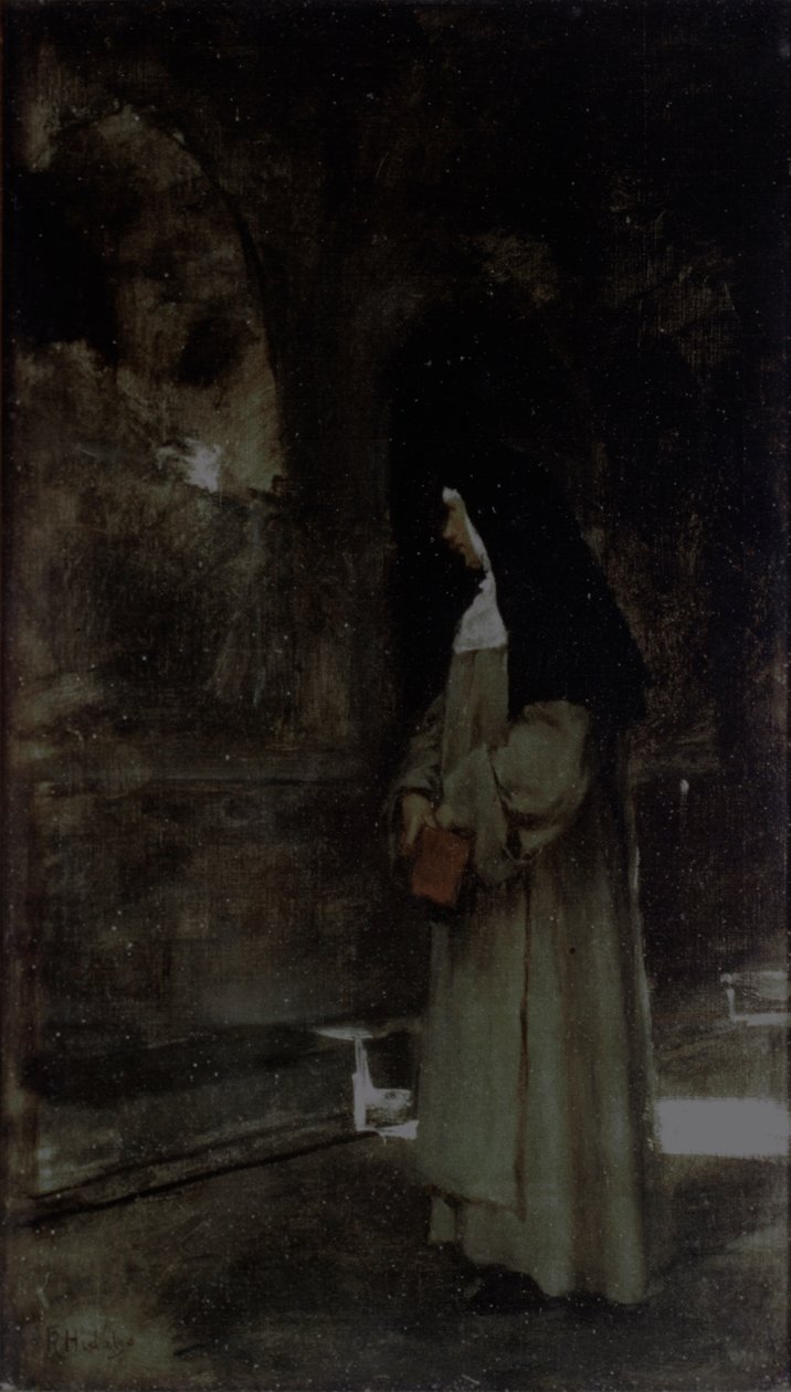 Moderen i klosteret af Felix Resurreccion Hidalgo