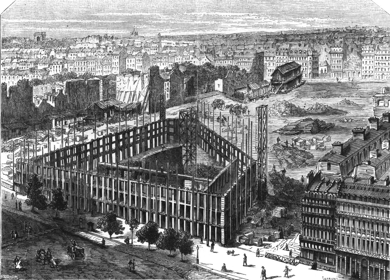 Transformation af Paris: Bygning i 1861, mellem gaderne Neuve-des-Mathurins, Chaussee-d