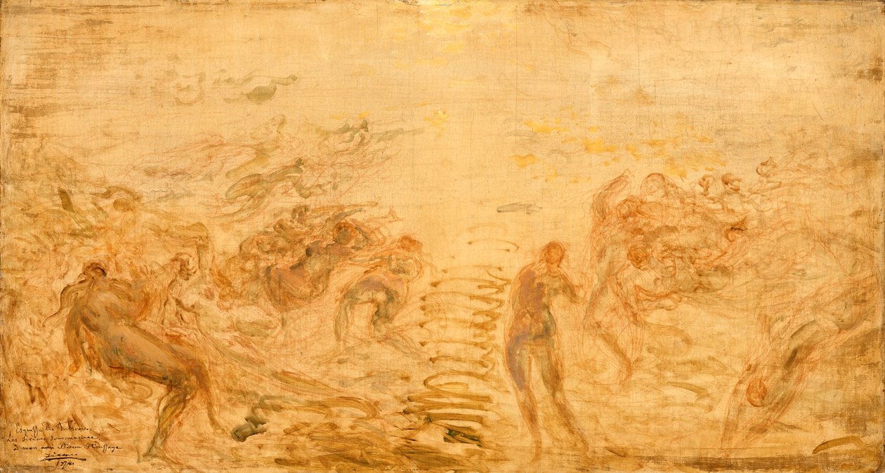 Havfruer under vand, 1874 af Félix Ziem