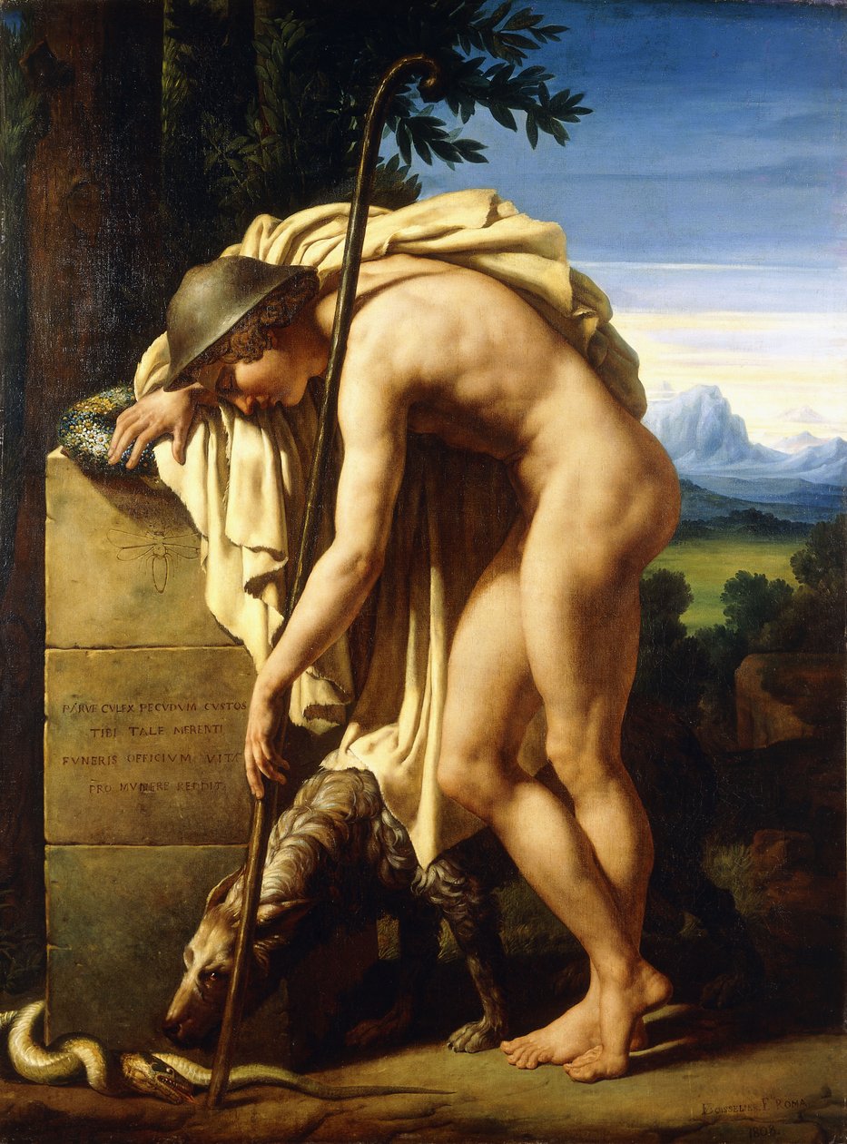 En hyrde, der græder på en grav, der er rejst til en myg, 1808 af Felix Boisselier