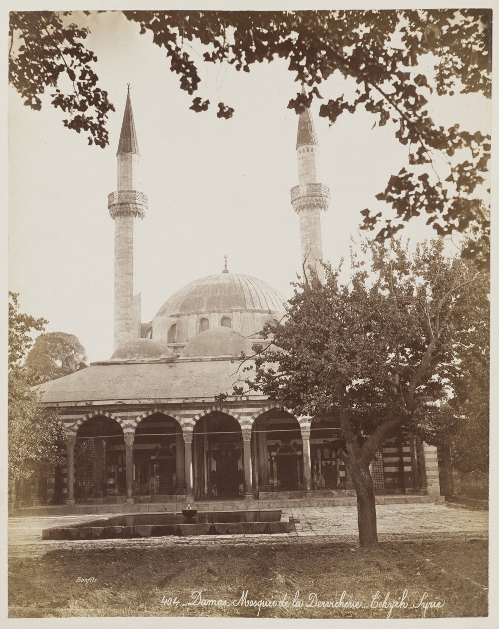 Damaskus, dervish-tekkeens moské, Syrien #404 af Félix Bonfils