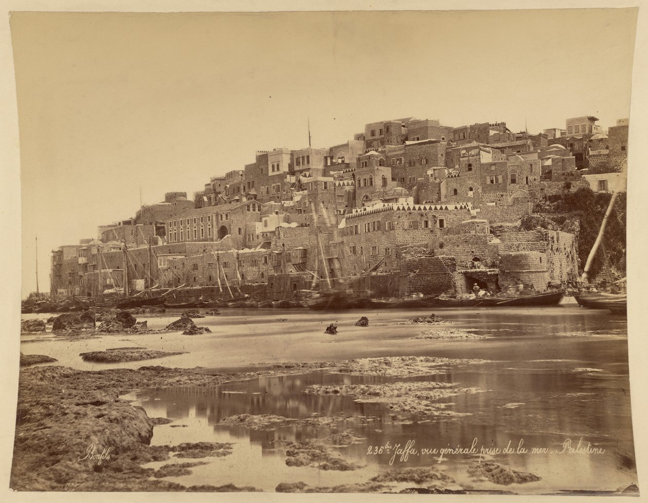 Jaffa, totalbillede set fra havet, Palæstina af Félix Bonfils