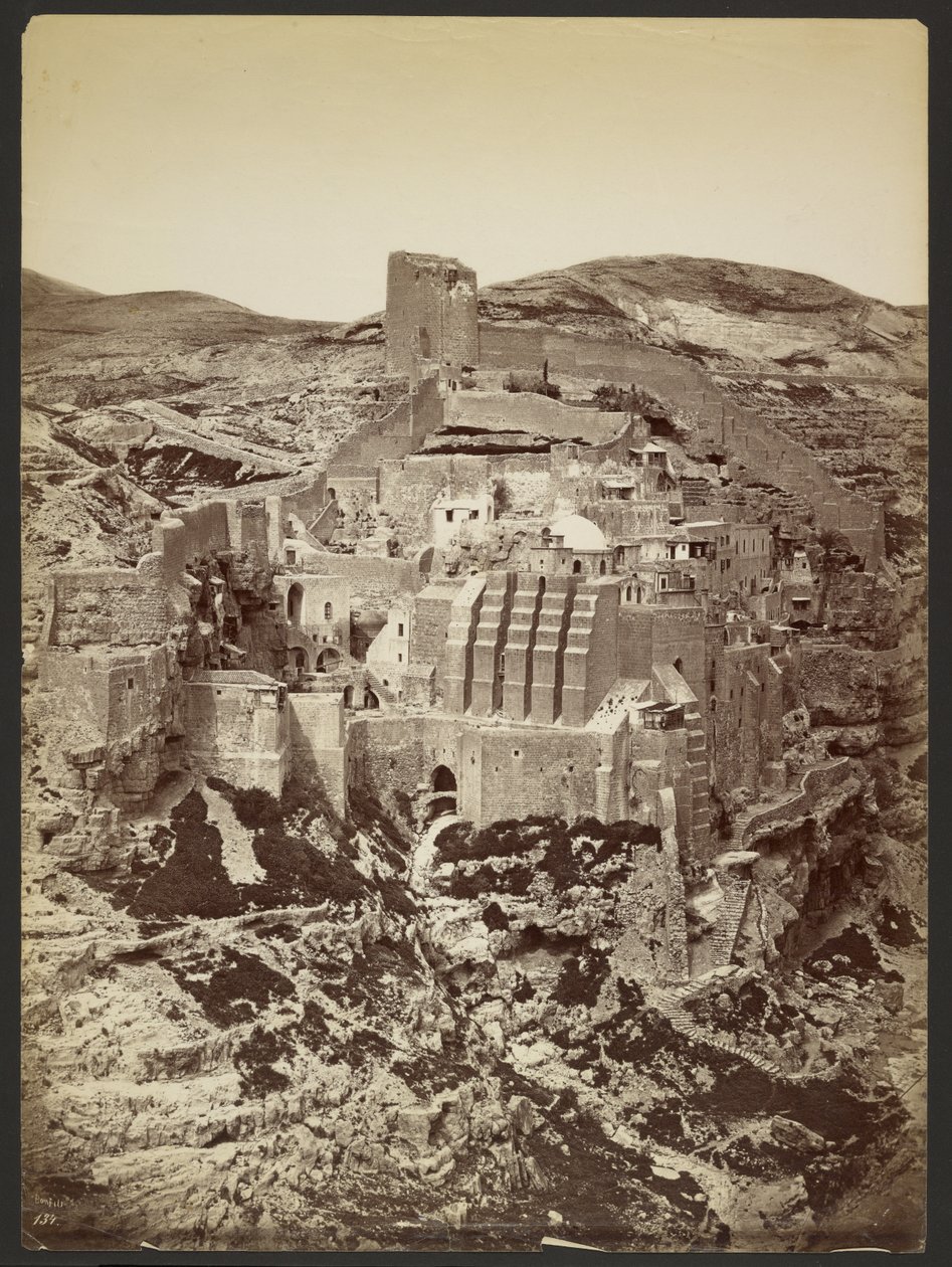 Santa Sabba-klostret af Félix Bonfils