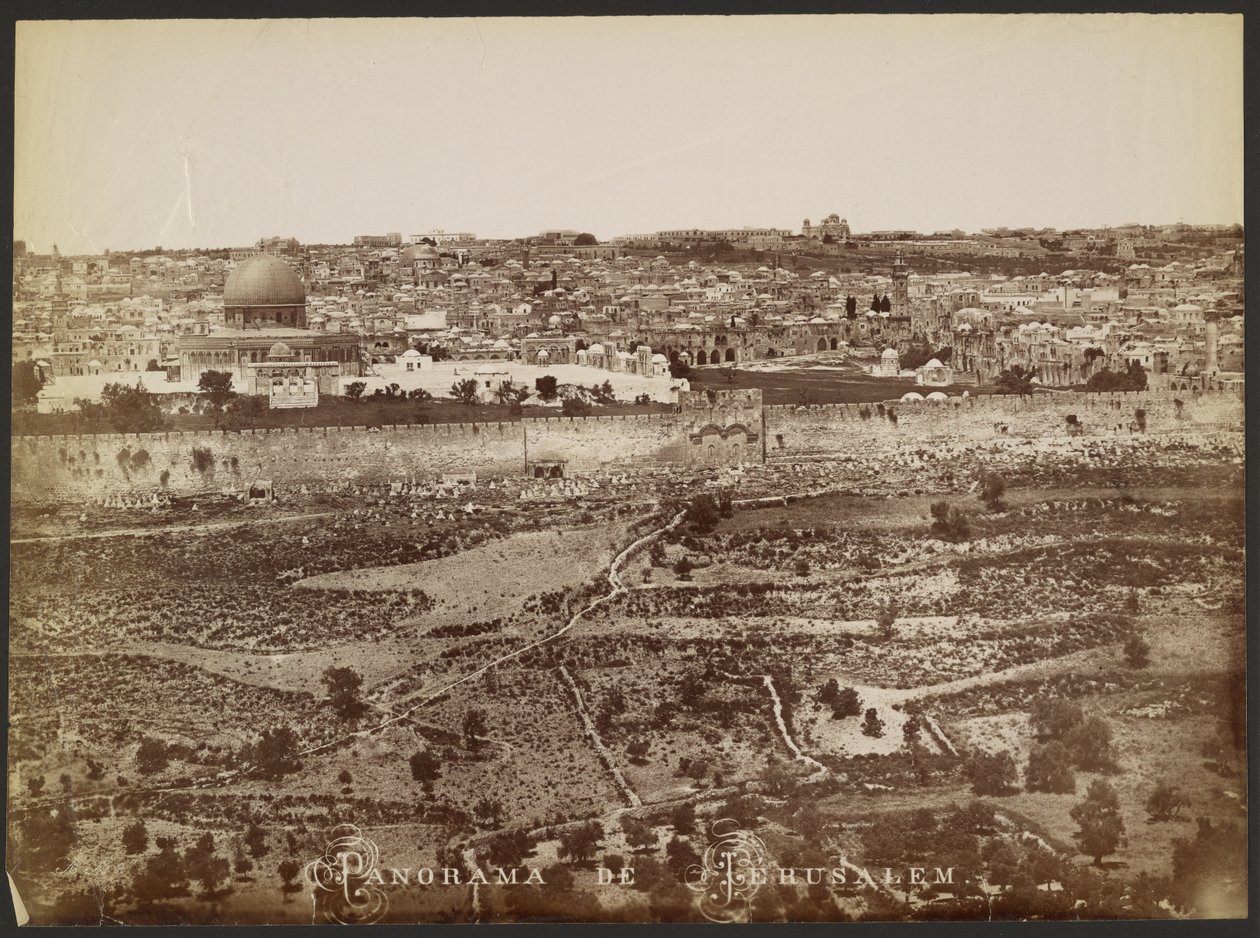 Panorama over Jerusalem af Félix Bonfils