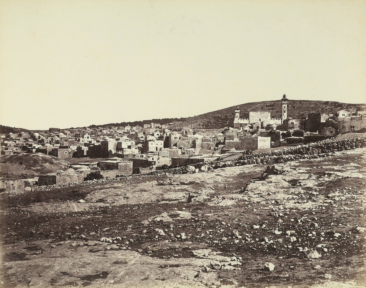 Panoramaudsigt over Hebron af Félix Bonfils