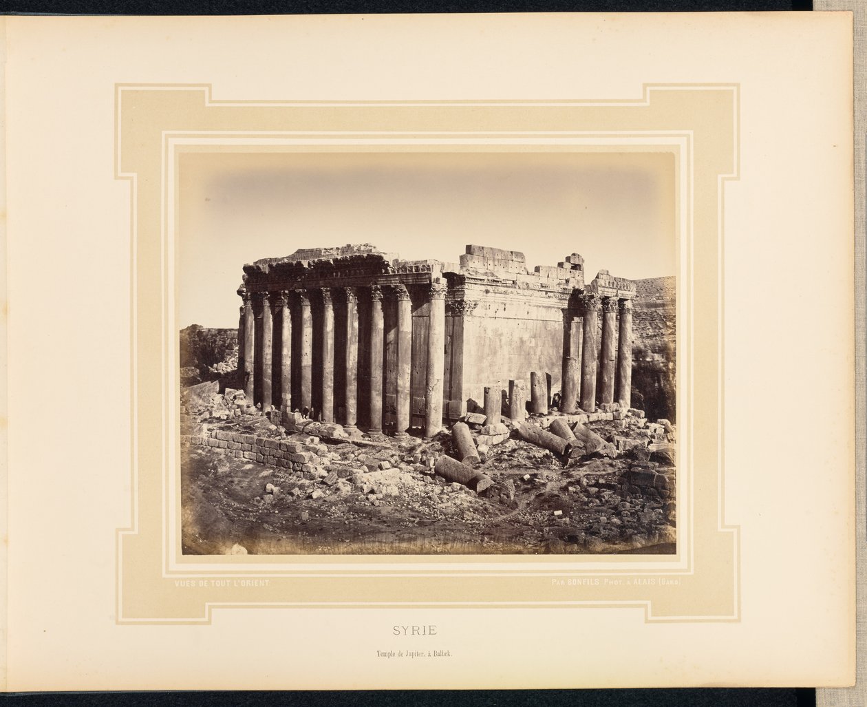 Syrien: Jupitertemplet i Baalbek af Félix Bonfils