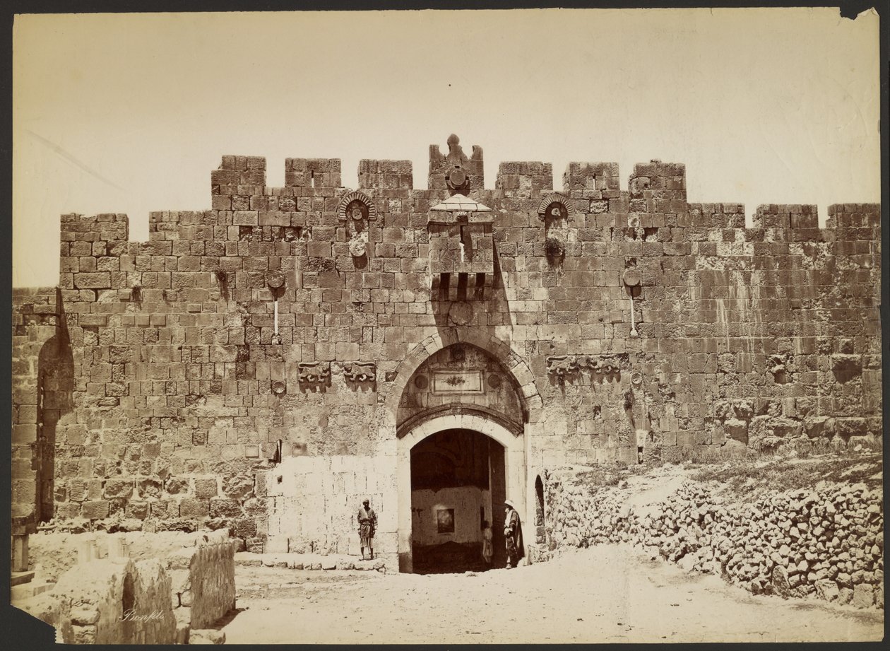 Løveporten, Jerusalem af Félix Bonfils