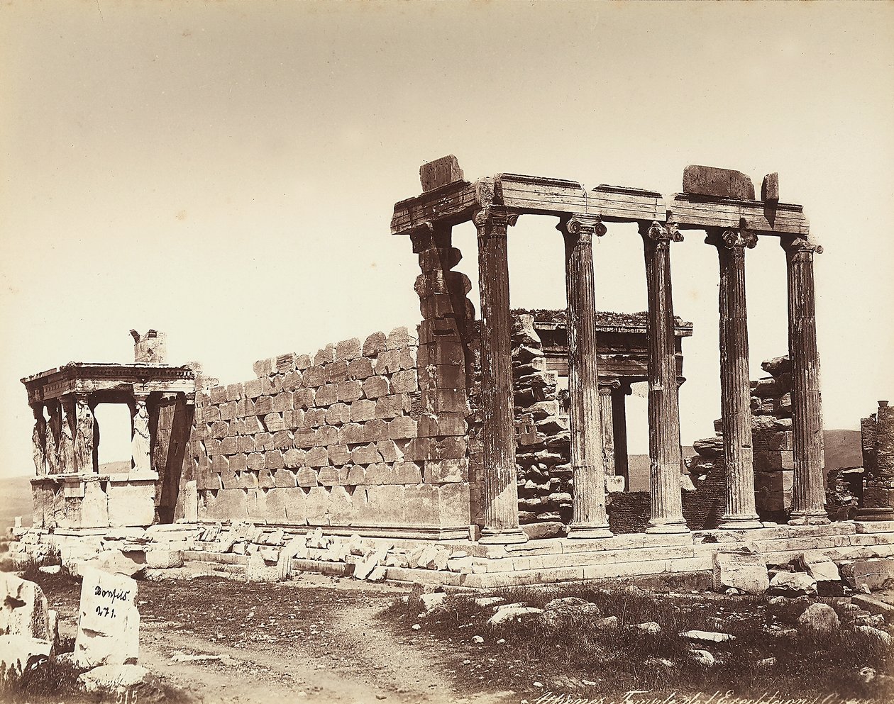 Erecteions tempel på Akropolis i Athen af Félix Bonfils